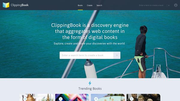 Clippingbook website home page screenshot